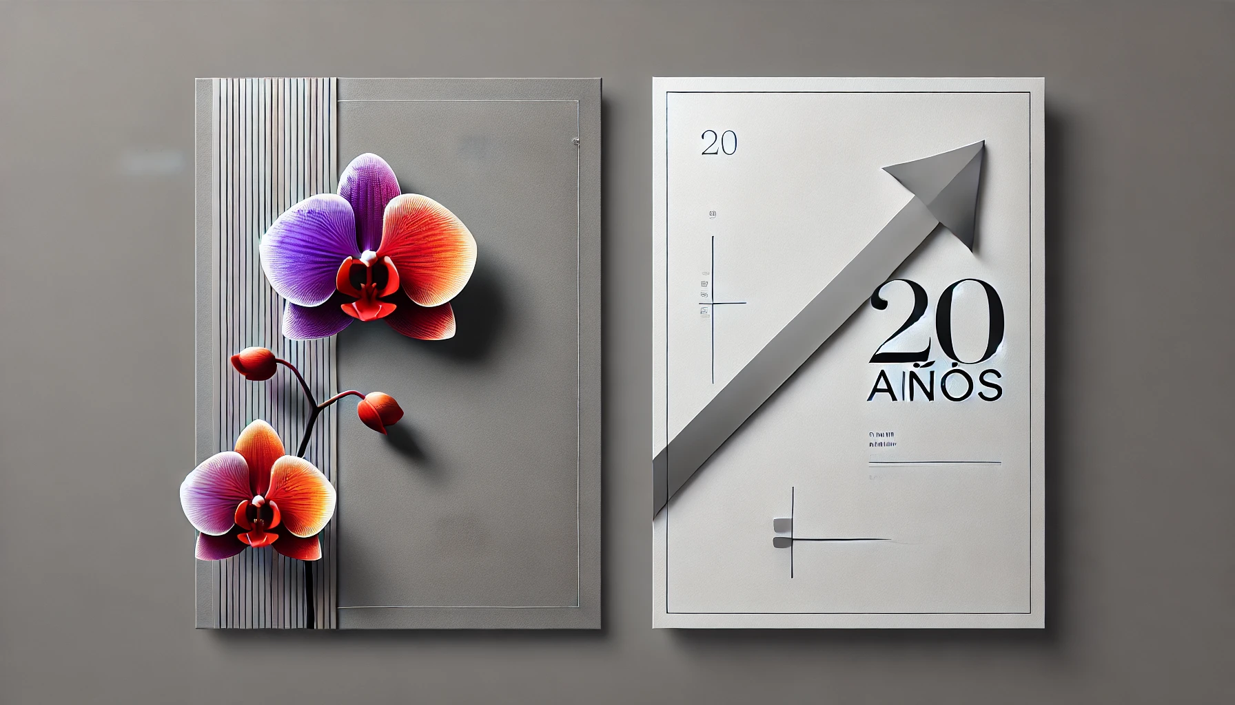 DALL·E 2025-01-03 16.49.40 - A minimalist and elegant design featuring a grey background. On the left side, a detailed and realistic image of an orchid is placed, with vibrant col DALL·E 2025-01-03 16.49.40 - A minimalist and elegant design featuring a grey background. On the left side, a detailed and realistic image of an orchid is placed, with vibrant col